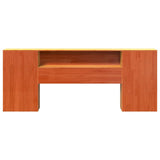 Headboard with Storage Wax Brown 200 cm Solid Wood Pine 855620