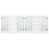 Bookcase with Doors White 204x37x75 cm Engineered Wood 3206531