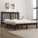 3103867 Bed Frame without Mattress Black Solid Wood 200x200 cm