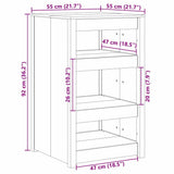 Kitchen Cabinet MEPPEL White 55 x 55 x 92 cm Solid Pine Wood 868158