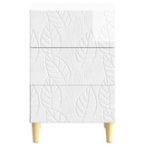 Bedside Table High Gloss White 43 x 39.5 x 66.5 cm 895019