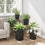 Round Flower Pot 24 pcs Black 39 x 32 cm Plastic 42020298