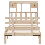 Bookcase Bed without Mattress 75x190 cm Small Single Solid Wood Pine 3322780
