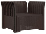 1-Seater Armchair with Cushion Rattan Look PP Brown 8011857