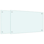 Kitchen Backsplashes 2 pcs White 70x40 cm Tempered Glass 3315783