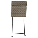 Folding Bistro Chairs 2 pcs Grey Poly Rattan and Steel 319988