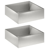 Garden Planter 2 pcs Silver 40 x 40 x 20 cm Stainless Steel 8004989