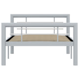 Bed Frame without Mattress Grey and White Metal 90x200 cm 284556