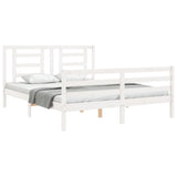 Bed Frame without Mattress White 160x200 cm Solid Wood 3194712
