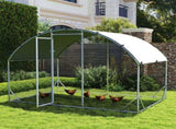 Walk In Chicken Run Galvanised Chicken Coop Hen Poultry House Cage Pet Playpen Garden with T3398P350078