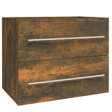 Sink Cabinet Smoked Oak 60x38.5x48 cm Engineered Wood 815642