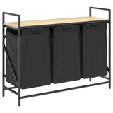 Laundry Basket 3 Compartments with Shelf Sonoma Oak 859061