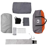 Family Tent Tunnel 8-Person Grey and Orange Waterproof 4009554