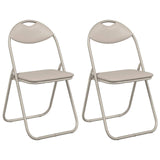 Folding Chair 2 pcs Sand 48 x 43.5 x 81 cm Faux Leather 42029059