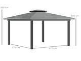 3 x 3m Outdoor Shelter, Garden Pavilion with 2 Tier Roof, Netting and Curtains, Light Grey T3398P313566