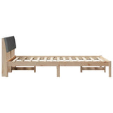 Bed frame Brown and dark grey 120 x 200 cm Solid pine wood 878540
