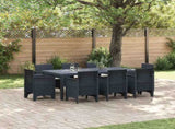 Garden Dining Set 9 pcs Anthracite Polypropylene 3378576