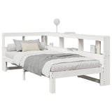 Bookcase Bed without Mattress White 100x200 cm Solid Wood Pine 3324389