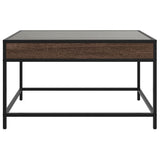 Coffee Table with Infinity LED Brown Oak 70x50x41 cm 847686