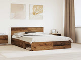 Bed Frame with Headboard Old Wood 160 x 200 cm Engineered wood 3407857