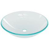 Bathroom Sink with Tap and Push Drain Clear Tempered Glass 3098443
