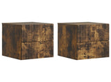 Wall-Mounted Bedside Cabinet 2 pcs Smoked Oak 33 x 34.5 x 40 cm 898476