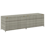 Garden Storage Box Poly Rattan 200x50x60 cm Grey 46476