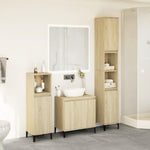 ZNTS 3 Piece Bathroom Furniture Set Sonoma Oak Engineered Wood 3282655