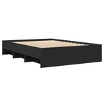 ZNTS Bed Frame without Mattress Black 120x200 cm Engineered Wood 3295661