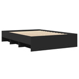 ZNTS Bed Frame without Mattress Black 120x200 cm Engineered Wood 3295661