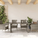 Garden Table Grey Poly Rattan Large Durable Garden Table 365306