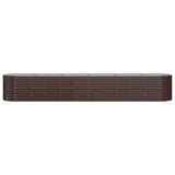 Garden Raised Bed Galvanised Steel 440x80x68 cm Brown 318970