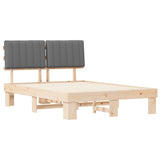 Bed Frame with Upholstered Headboard Light Grey 140 x 200 cm 877484