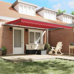 Retractable Awning Red Manual Red 450 x 350 cm Fabric 3331173