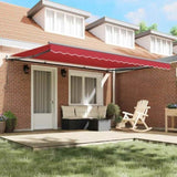 Retractable Awning Red Manual Red 450 x 350 cm Fabric 3331173