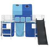 Kids'Loft Bed Frame White and Blue 90 x 200 cm Metal 42020860