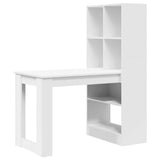 Desk with Shelf White 122 x 67 x 145 cm Engineered Wood 3337257