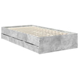 Bed Frame with Drawer Concrete Grey 90 x 200 cm Engineer Wood 3411860