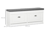 Shoe Storage Bench with Flip Drawers, Shoe Cabinet with Seat Cushion and Adjustable Shelf for T3398P341260