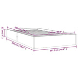 Bed Frame without Mattress White Solid Wood 100x200 cm 820053