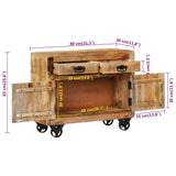 Sideboard 80x30x65 cm Solid Rough Wood Mango 351689