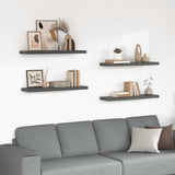Floating Wall Shelves 4 pcs High Gloss Grey 90x23.5x3.8 cm MDF 323798