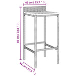 3 Piece Garden Bar Set Grey Poly Rattan&Solid Wood Acacia 3187715