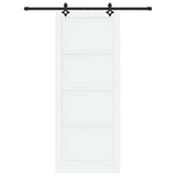Sliding Door 93 x 232 cm Engineered Wood White and Black 3450124