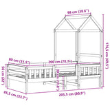 Bed Frame with Roof without Mattress Wax Brown 80x200 cm 3282164