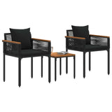 Outdoor Furniture Set with Cushion Black Poly Rattan 42025231