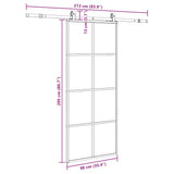 Sliding Door with Hardware Set Black 90x205 cm ESG Glass 3375945