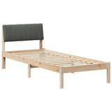 Bed frame Brown and dark grey 80 x 200 cm Solid pine wood 878710