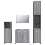 ZNTS 4 Piece Bathroom Furniture Set Grey Sonoma Engineered Wood 3154404