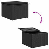 Sofa Set with Cushion with Storage 4 pcs Black Poly Rattan 3354662